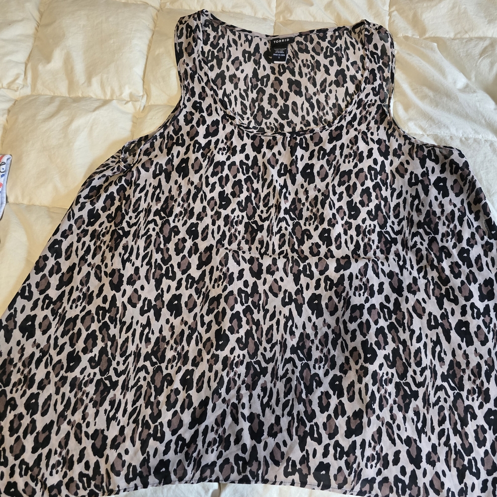 Torrid Leopard Print Sleeveless Blouse